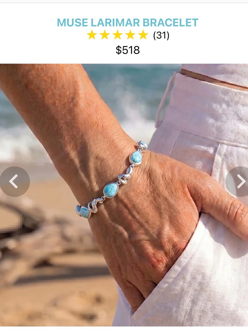 Marahlago Blue Teardrop Bracelet and Earrings Set - Picture 2 of 2